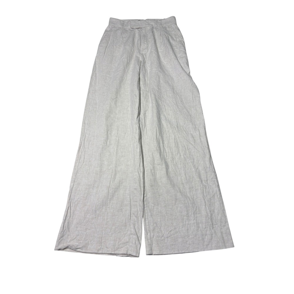 Banana Republic Womens 2 26X31 High Rise Wide Leg Linen Blend Pants Flax
